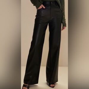 Francesca's Collections Black Pupon  Leather Pants Size Small   NWT